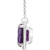 14k White Gold Amethyst & .05 CTW Diamond 16" Necklace