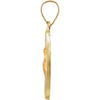14k Yellow Gold 18mm Hollow Round St. Anthony Medal