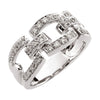 1/3 CTTW Link-Style Diamond Wedding Band Ring in 14k White Gold (Size 6 )