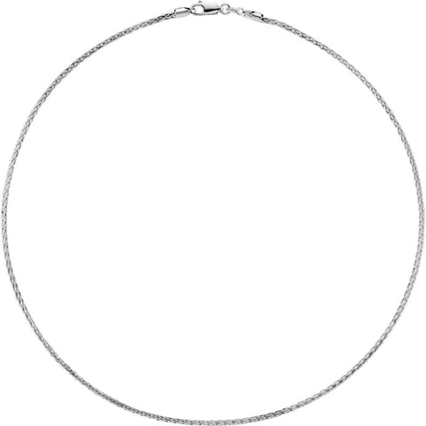 Sterling Silver Wheat Diamond-Cut 16" Chain