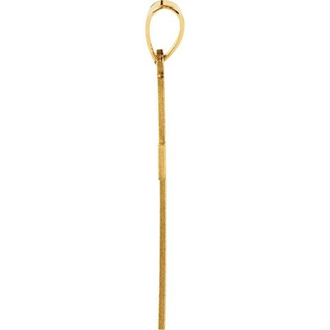 14k Yellow Gold 22x14mm Cross Pendant