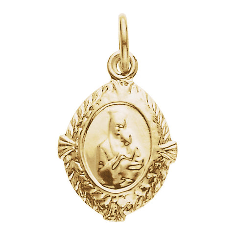 14k Yellow Gold 12x9mm Our Lady of Perpetual Help Medal