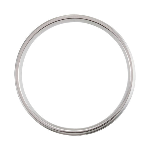 10k White Gold 6.5mm Lightweight Patterned Milgrain Band Size 10
