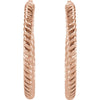 14k Rose Gold 17mm Rope Design Hoop Earrings