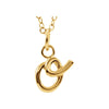14K Yellow Gold Letter "O" Lowercase Script Initial Necklace (18 Inch)