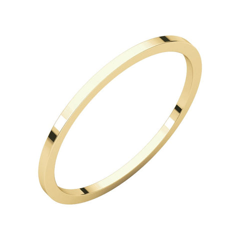 10k Yellow Gold 1mm Flat Band, Size 6
