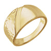 14K Yellow Gold 11.5mm Hammered Ring Size 10