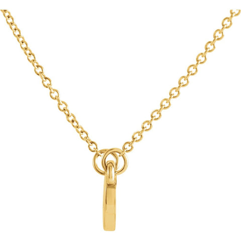 14k Yellow Gold .03 CTW Diamond Heart 16" Necklace
