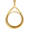 Tab Back Frame Pendant For 1/2 Ounce American Eagle or 1/2 Ounce South African Rand Coin in 14K Yellow Gold