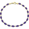 14k Yellow Gold Amethyst 7" Bracelet