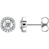 14k White Gold 1/2 ctw. Diamond Halo-Style Earrings