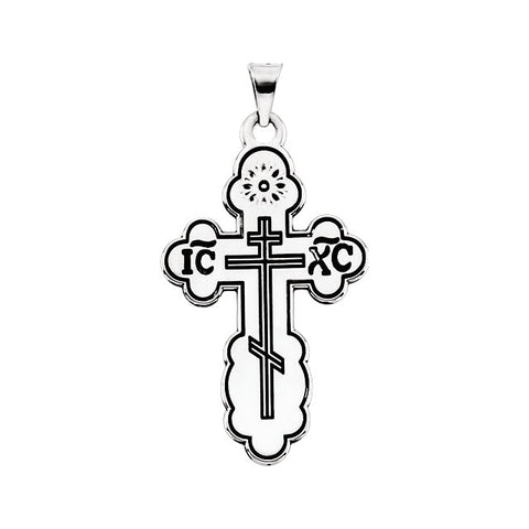 Sterling Silver 32x21mm Orthodox Cross Pendant