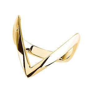 Elegant and Stylish Long V Shaped Shank Metal Fashion Ring in Sterling Silver ( Size 6 ), 100% Satisfaction Guaranteed.