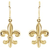 14k Yellow Gold Fleur-de-lis Earring