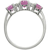 14k White Gold 7x5mm Created Pink Sapphire & .02 CTW Diamond Ring, Size 7