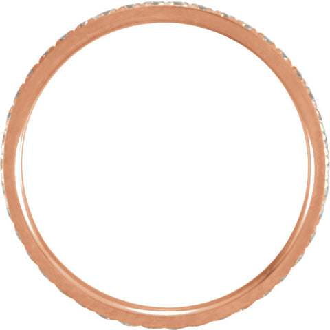 14k Rose Gold 3/8 CTW Diamond Eternity Band Size 7