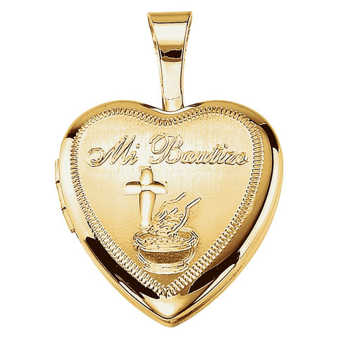 Bautizo Heart Locket in Gold Plated Sterling Silver