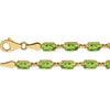 14k Yellow Gold Peridot 7-inch Bracelet