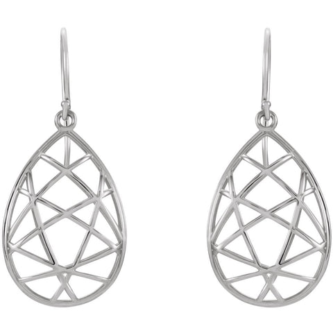 14k White Gold Nest Design Earrings