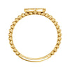 14k Yellow Gold 1/8 CTW Diamond Heart Bead Ring, Size 7