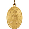 14k Yellow Gold 19x13.75mm Oval Miraculous Medal