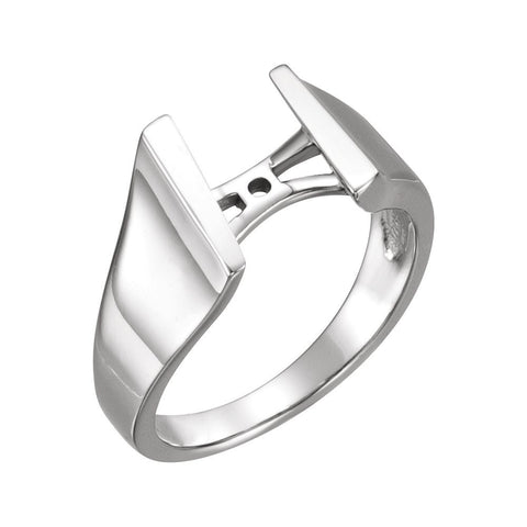 14k White Gold Peg Engagement Base, Size 6