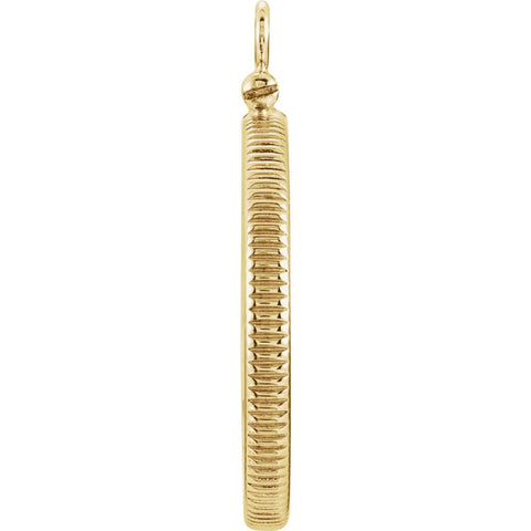 14k Yellow Gold 22.5x1.4mm Screw-Top Coin Frame Mounting