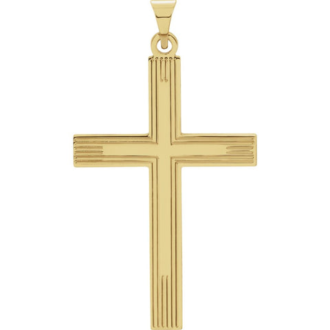 14k Yellow Gold 32x21mm Cross Pendant