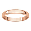 14k Rose Gold 4mm Half Round Light Band, Size 9