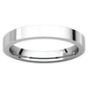 14k White Gold 3mm Flat Comfort Fit Band, Size 10.5