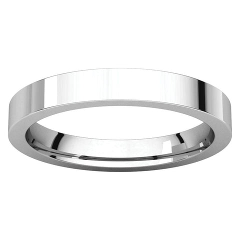 Sterling Silver 3mm Flat Band, Size 7