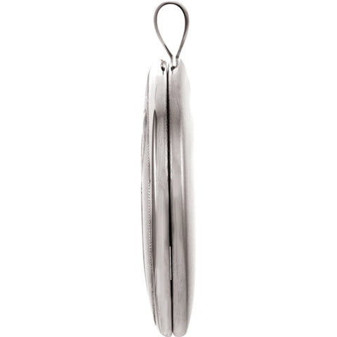 Sterling Silver 26x20mm Oval Breast Cancer Awareness Locket