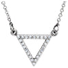 14k White Gold 1/8 ctw. Diamond Triangle 16-inch Necklace