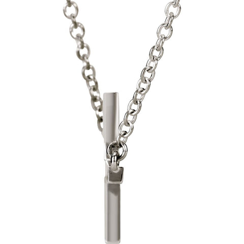 Sterling Silver Sideways Cross 16-18" Necklace
