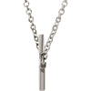 Sterling Silver Sideways Cross 16-18" Necklace