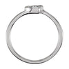 Sterling Silver Cubic Zirconia Heart Ring Size 8
