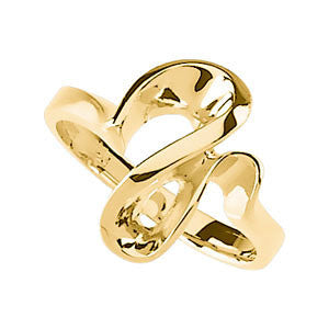 14k White Gold Freeform Ring, Size 6