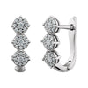 14k White Gold 1/2 CTW Diamond 3-Stone Earrings