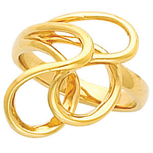 14k White Gold Freeform Ring, Size 6