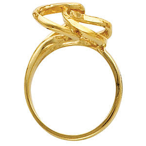 14k White Gold Freeform Ring, Size 6