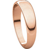 14k Rose Gold 5mm Half Round Tapered Band, Size 6