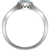 14k White Gold Aquamarine "March" Birthstone Ring, Size 7