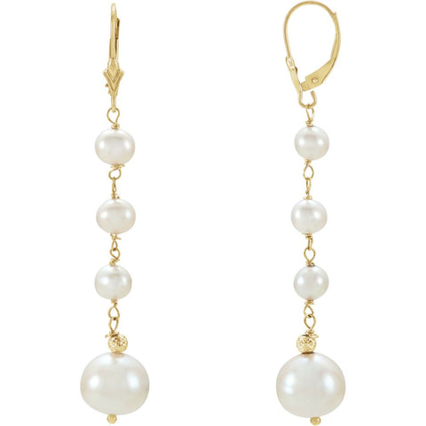 14k Yellow Gold Freshwater Cultured Earrings