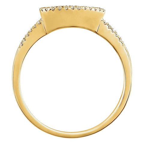 14k Yellow Gold 1/10 CTW Diamond Geometric Ring, Size 7