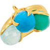 18K Yellow Vermeil Multi-Gemstone Ring Size 7