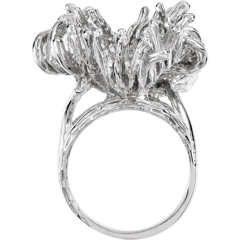14k White Gold Freeform Ring, Size 6