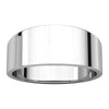 14k White Gold 8mm Flat Tapered Band, Size 6.5