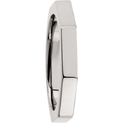 14k White Gold 3.75mm Octagon Band Size 8