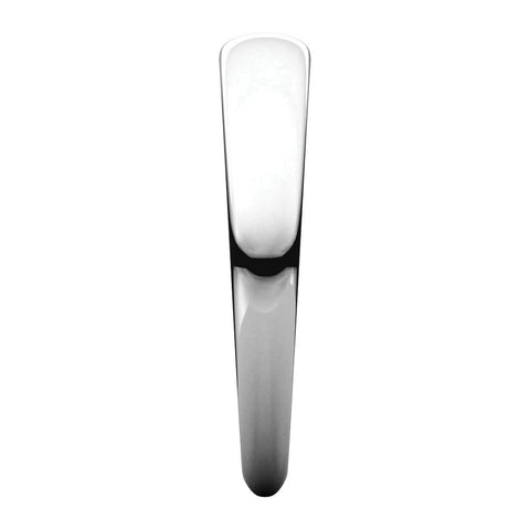 14k White Gold 4mm Half Round Tapered Band, Size 10