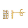 14k Yellow Gold 1/5 ctw. Diamond Rectangle Cluster Earrings